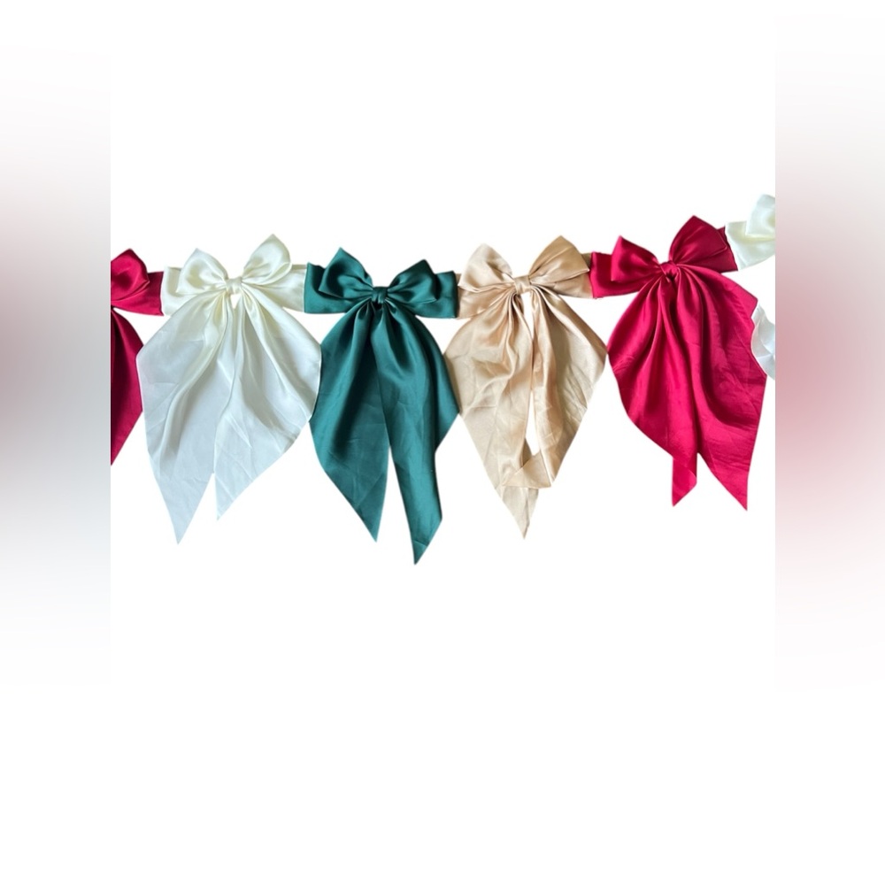 Christmas Holiday Bow Garland - 6 bow length 43.5 inches long